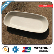 Cheap 10" Rectangle Plate (white edge) in Stock